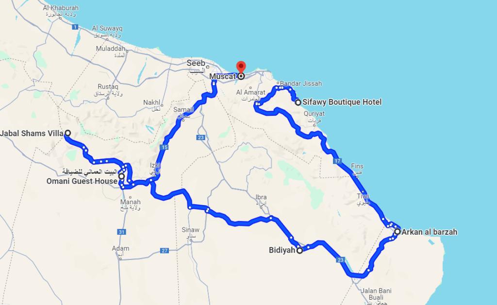 Travel Oman Map